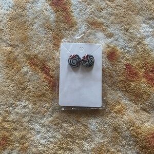 Black and Gray Swirl Earrings